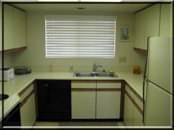 kitchen showing the appliances and ammenities