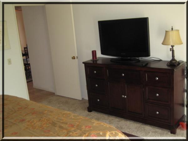 40 inch TV with DVD player and Solid wood Dresser